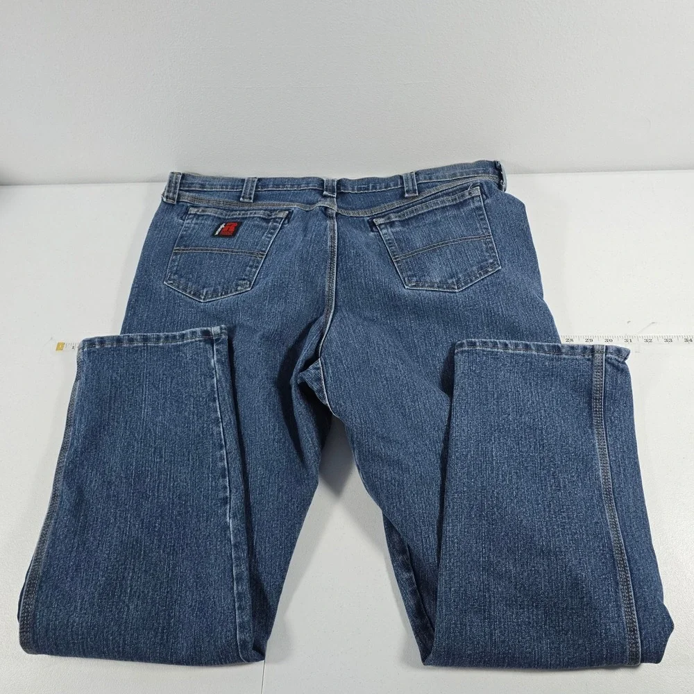 Wrangler RIGGS Workwear Mens Relaxed Fit Jeans Dark Wash 42x32 3WAC5MS‎ Blue